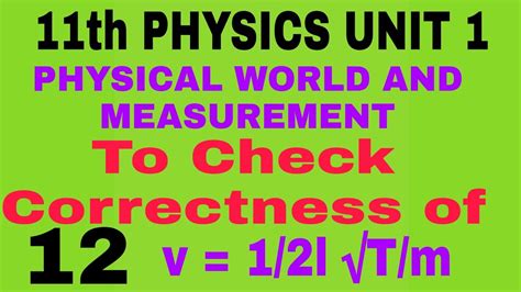 Most Important Ncert Numerical To Check Correctness Of Equation V L