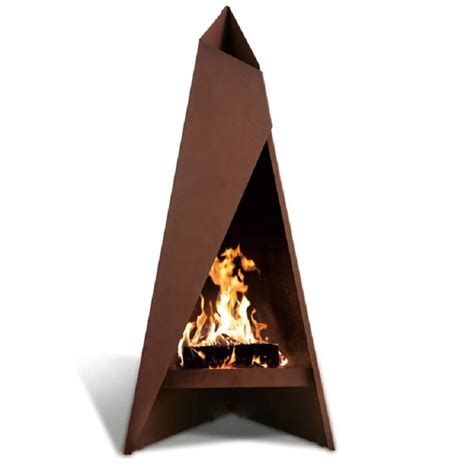 Modern Outdoor Fireplace Corten Steel Chiminea Wood Fired Patio Heater Buy Corten Steel