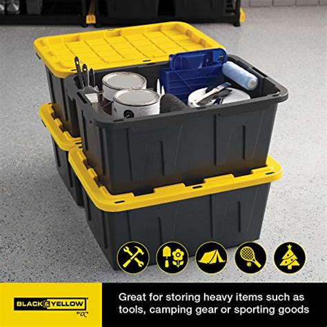 Cx Black Yellow Gallon Tough Storage Containers With Secure Snap