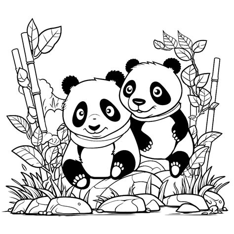 Panda Ve Bambu Bitkileri Boyama Sayfası Ücretsiz Indirin