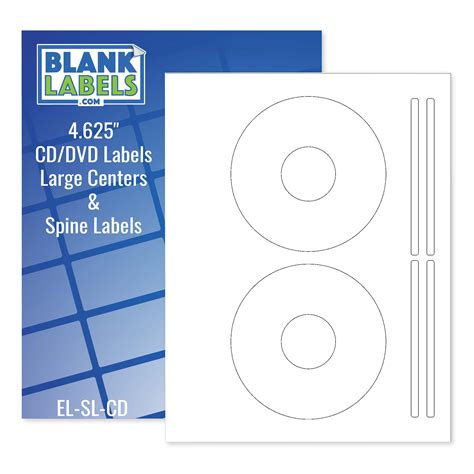 CD / DVD Labels – 2 per Page with Large Centers – Blank Labels