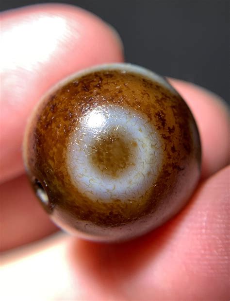 Tibetan Dzi Bead Eyes Daluo Amulet Pendant Drills Mm X Mm