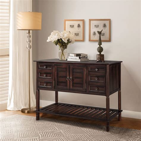 Amazon Knocbel Classic Console Table Buffet Sideboard With 6