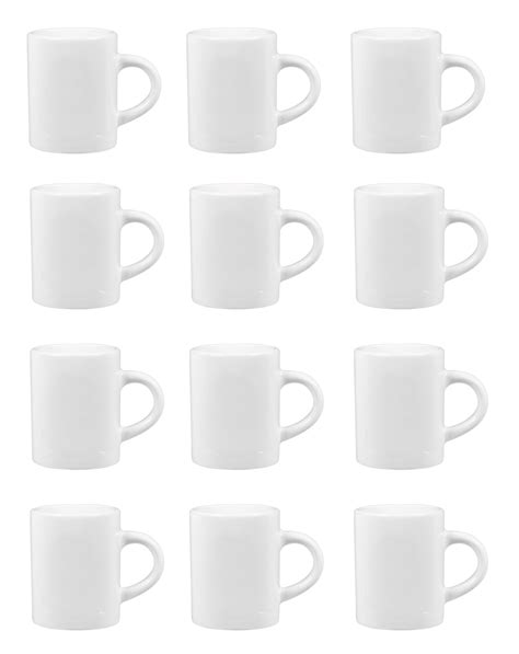 12 Pieces Blank Coated Sublimation Ceramic White Mini Mug 25 Ounces