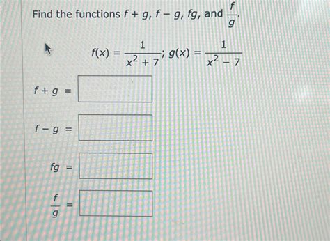 Solved Find The Functions Fgf Gfg ﻿and