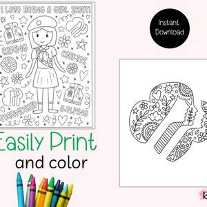 Girl Scout Trefoil Coloring Page, Girl Scout Color Page Meeting ...