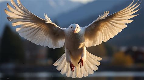 Premium AI Image | white pigeon flying