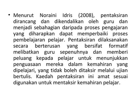 Definisi Dan Contoh Pentaksiran Pentafsiran Penilaian Pengukuran Dan