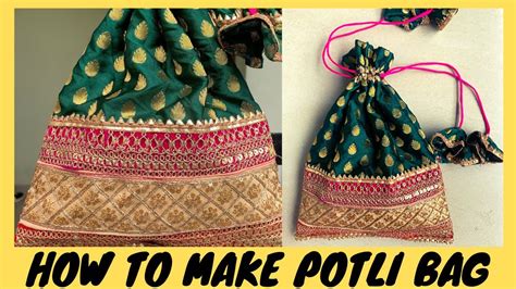 How To Make Potli Bag Batua Bag Making At Home Diy Handbags Maina