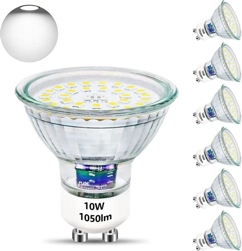 Unikcst Gu10 Led Light Bulbs 1050lm Cool White 10w Spotlight Replaces