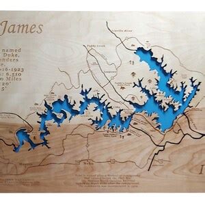 Lake James NC Laser Cut Wood Map | Etsy