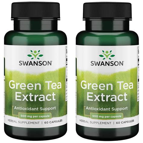 Swanson Green Tea Extract 500 Mg 60 Caps 2 Pack Walmart