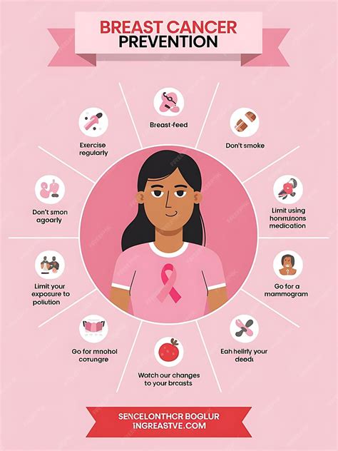 Breast Cancer Prevention Infographic Pinkthemed Tips With Central