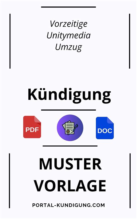 Vorzeitige Kündigung Unitymedia Wegen Umzug Vorlage Muster