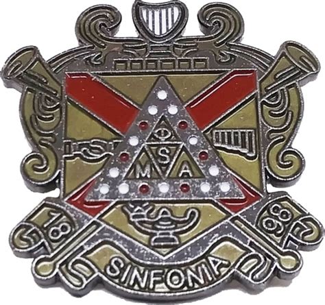 Phi Mu Alpha Sinfonia Shield Lapel Pin Silver 1 125 T Product