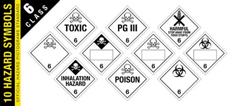 Full Set Of 10 Class 6 Isolated Hazardous Material Signs Toxic