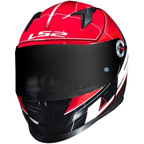 Capacete Ls Ff Ultra Preto Vermelho Grid Motors