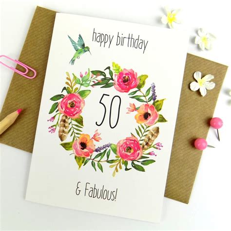 50th Birthday Card for Her - Etsy