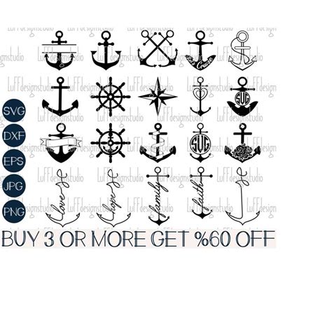 Anchor Svg Bundle Nautical Svg Ship Wheel Svg Compass Sv Inspire Uplift