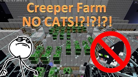 Wow Minecraft Creeper Farm No Cats Gunpowder Drop Farm Youtube