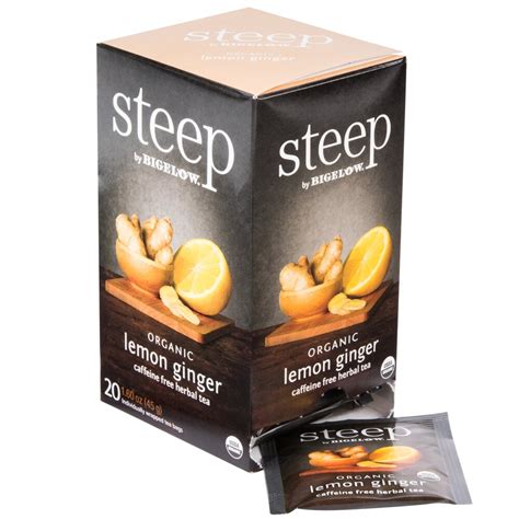 Steep By Bigelow Organic Lemon Ginger Herbal Tea 20box