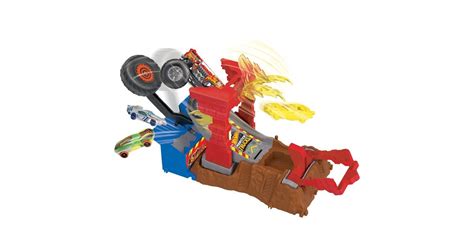 Hot Wheels Monster Trucks Arena World Entry Challenge Alarm S Fire Smash Through Rennbahn