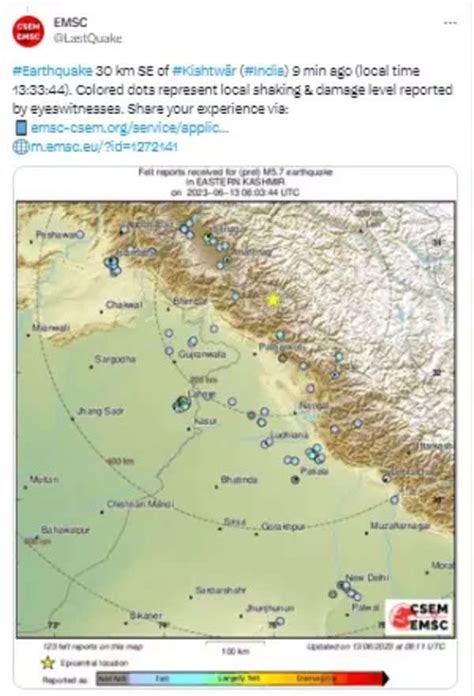 Earthquake Today Magnitude Earthquake Hits Jammu Kashmir S Doda