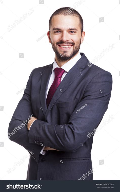 Portrait Handsome Smiling Business Man Isolated Stock Photo