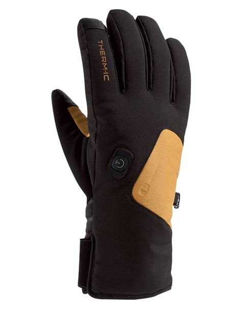 Thermic Powergloves Skilight Black Camel Heated Gloves Snowleader