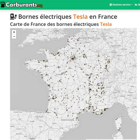 Carte De France Des Superchargers Et Recharges Destination Tesla