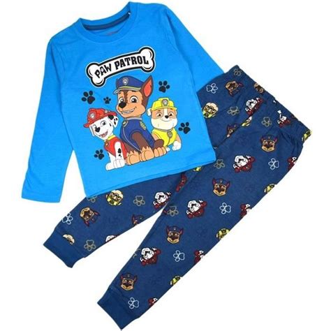 Ensemble pyjama PAT PATROUILLE enfant garçon 100 coton bleu Paw Patrol