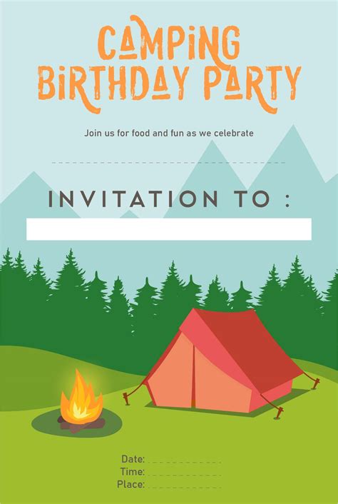 Free Printable Camping Birthday Invitations Image To U