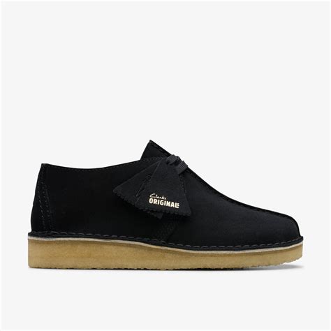 Womens Desert Trek Black Suede Shoes Clarks