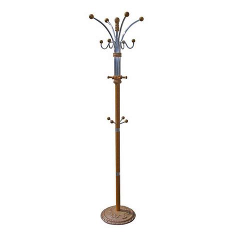 Monarch Specialties Oak 6-Hook Coat Rack-I 2023 - The Home Depot