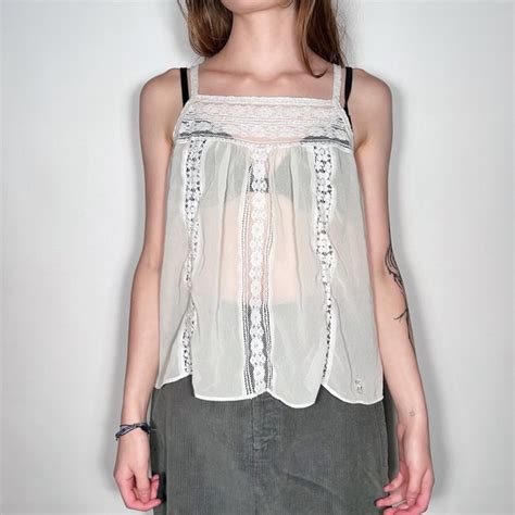 Abercrombie Fitch Tops Y K Abercrombie Fitch Lace Sheer Tank Top