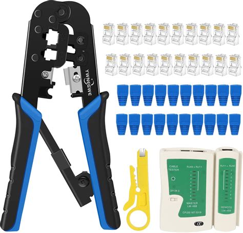 Rj45 Crimping Tool Kit Ethernet Crimp Set Rj 11 6p Rj 12 8p Rj 45 Crimp Cut And Strip With