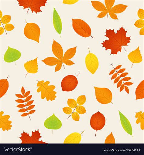 Autumn seamless pattern background with fall Vector Image