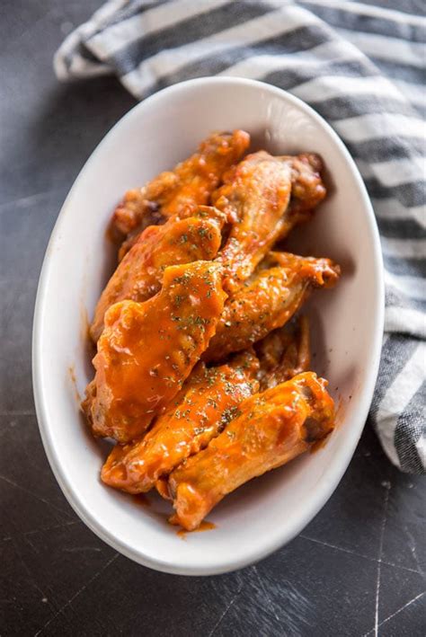 Easy Air Fryer Chicken Wings - Garnished Plate