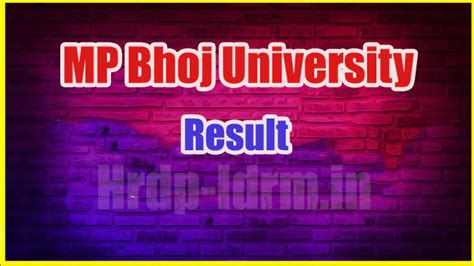 MP Bhoj University Result 2024 MPBOU UG PG BA BCom BSc MA 1st 2nd 3rd