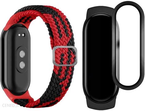 Opaska Pasek Nylonowy Do Xiaomi Mi Band 8 Smartband Czerwono Czarn I