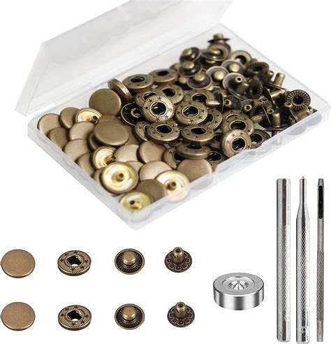 24 Sets Heavy Duty Leather Snap Fasteners Kit Betterjonny