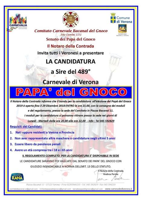 Candidatura A Sire Del 489 Carnevale Di Verona Carnevale 2024 Verona