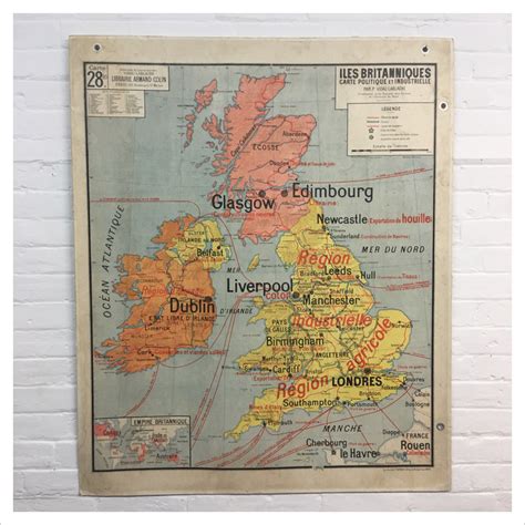 Hatier French School Map United Kingdom | Mayfly Vintage