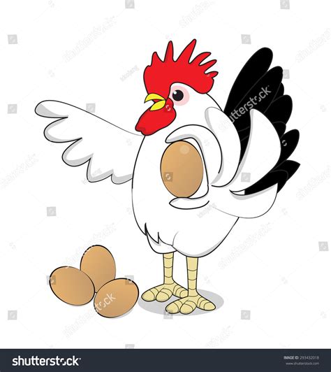 Chicken Hold Egg On White Background Vector De Stock Libre De