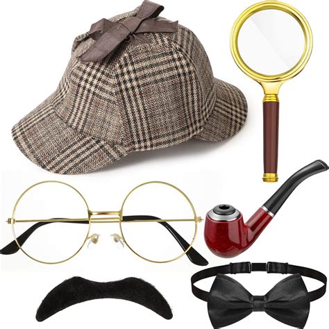 6 Pezzi Di Accessori Per Costume Da Detective Di Cui Cappello Da