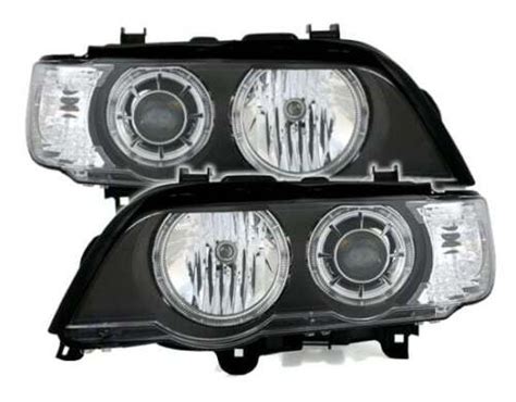 Headlights For BMW X5 E53 99 03 Angel Eyes Black RHD LHD WorldWide Free