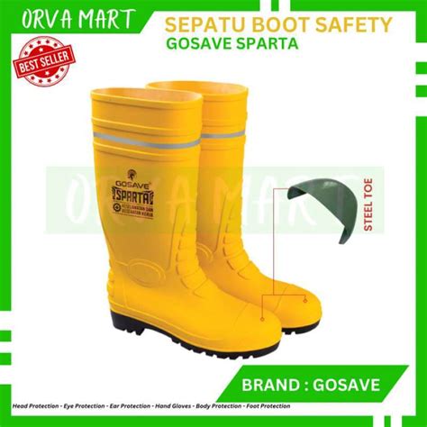 Promo Sepatu Boot Safety Rubber Gosave Sparta With Steel Toe 43