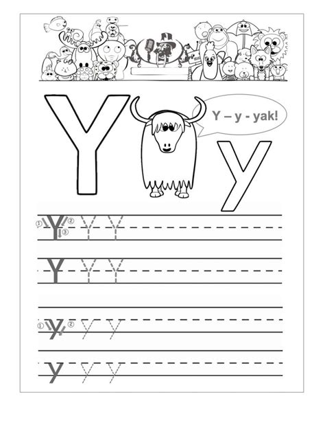 Letter Y Worksheets To Print Activity Shelter Letter Y Coloring Hot