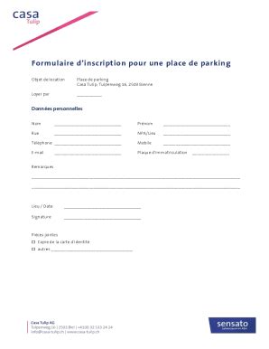 Fillable Online Parking Garage Box Contrat De Location Et Tat Des