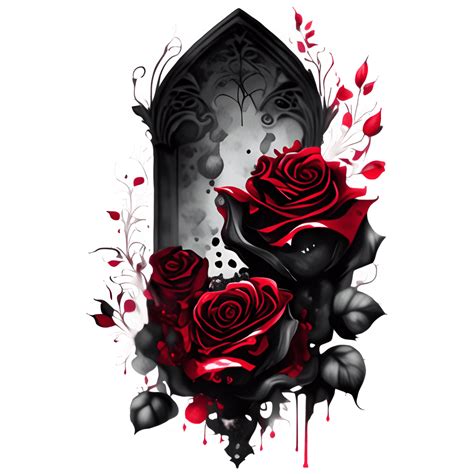 Red and Black Gothic Roses Watercolor Wallpaper · Creative Fabrica